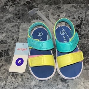 Cat and Jack Kids Strappy Sandals Yellow/Tate new